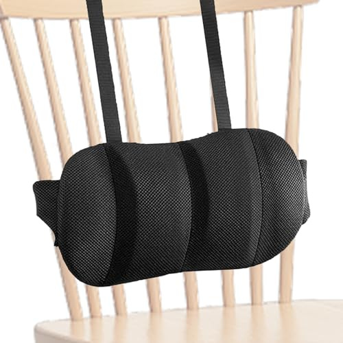 Bkljkf Cojín lumbar, con correas de altura ajustable, cojín de asiento de coche para la comodidad de la espalda, para asiento de coche de oficina, silla de relax, sentado, conducción, comodidad