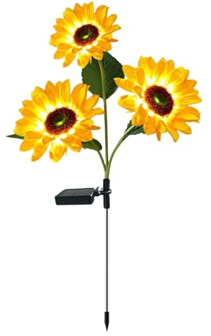 a Forma di Girasole | Illuminazione da Esterno Impermeabile per Sentieri - per Esterni Girasole - Per Giardino Siepi Aiuole Prato Terrazzo E Decorazioni
