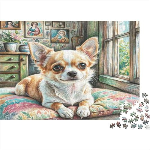 Chihuahua 1000 Piece Puzzle for Adults: Chihuahua on Windowsill Fun And Challenging Family Game & Great Gift Idea 70x50cm/1000pcs