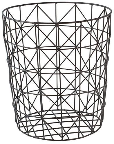 GOLDBEARUK Black Wire Mesh Geometric Modern Style Laundry bin Basket (Standard size 28 x 31cm)