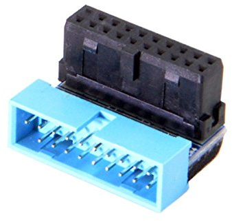 Xiwai USB 3.0 20pin Male to Female Extension Adapter Down Angled 90 Degree for Motherboard Mainboard