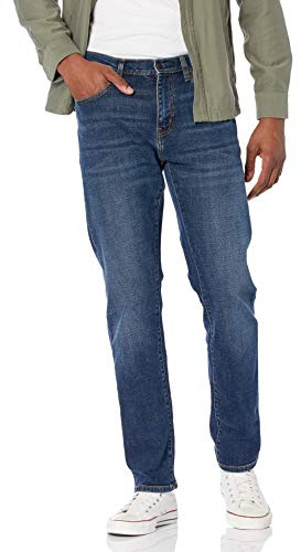 Amazon Essentials Herren Athletic-Fit-Stretchjeans - Auslauffarben, Dunkelblau Vintage, 42W / 30L