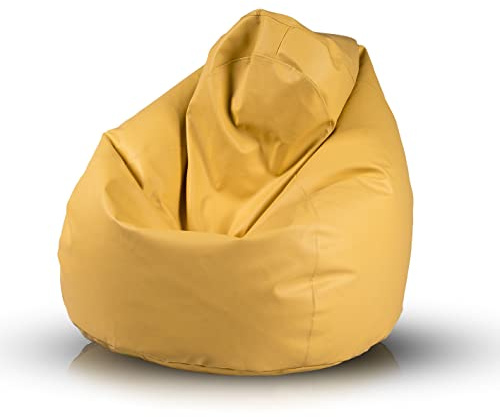 Ecopuf Fuzzy - Mjuk Faux Lädersäck - Inomhus - Rivsäker Fläckbeständig - Polystyren Vaddering - Dubbel Dragkedja Fåtölj