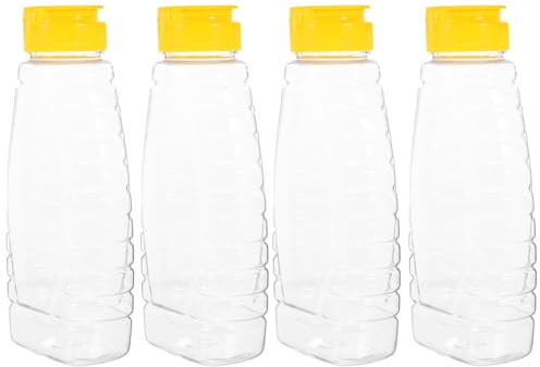 DOITOOL Transparente Kunststoffflasche mit Deckel, Behälter zum Aufbewahren und Verteilen von Marmelade und Gewürzen, 7 x 4 x 6,3 Zoll, geeignet für Zuhause, Restaurant und Reisen