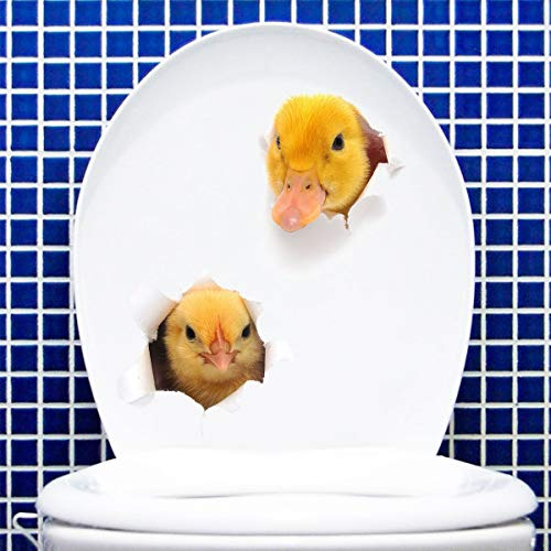 BWGHBH WC Deckel Toilettensitz Toilettendeckel Aufkleber Sticker Badezimmer Klo Toilette Wandtattoo (Kleine Ente)