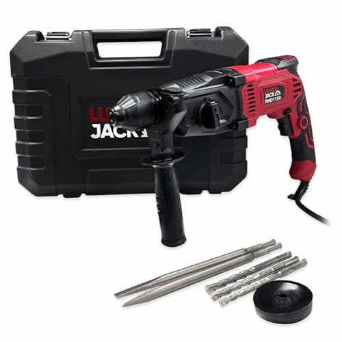 LUMBER JACK Rotary Hammer Drill 1050W Motor, 3 Mode Drilling, Hammer, Chisel, SDS Plus, 3 Joule, Includes Chisels and Bits