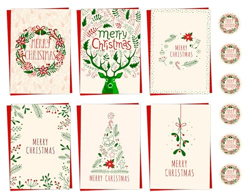 Charity Christmas Cards 2024 - Xmas Cards Pack of 12/24/48 Vintage Cards - Christmas Cards Multipack for family members and friends - MADE IN UK