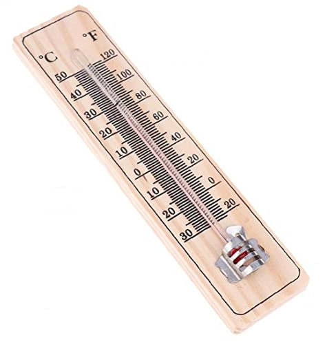 Fituenly Thermomètre Droit D'intérieur À Effet De Serre Thermomètre en Bois Ménage Thermomètre Mural pour Garage Jardin Bureau