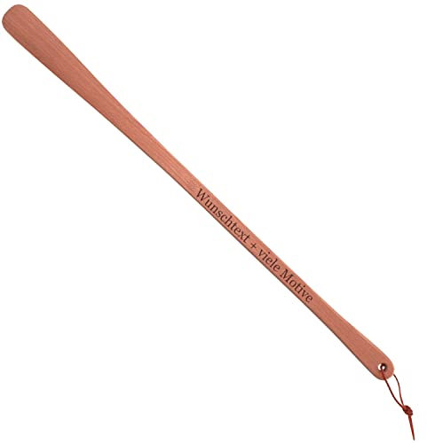 Geschenkissimo Schuhlöffel Holz mit Name, Spruch, Motiv - Schuhanzieher für Kinder, Männer, Frauen, Senioren, rückenschonende Schuhanziehhilfe, Stiefelanzieher, mehrere Größen