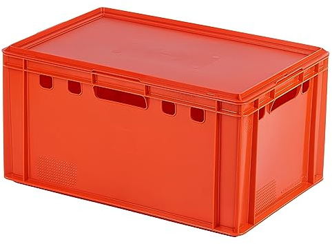 Logiplast Rote E3 Kisten 60x40x30 Fleischkiste Lagerkiste Metzgerkiste mit Deckel in rot