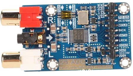 I2S ADCCapture Card-Modul, Master-Slave-Modus, Verlustfreier Digitaler -I2S-ADC-Decoder für Analoge Signale, 24-Bit 192k/96k I2S-Signalkonvertierung, 3,5-mm- oder -Eingang