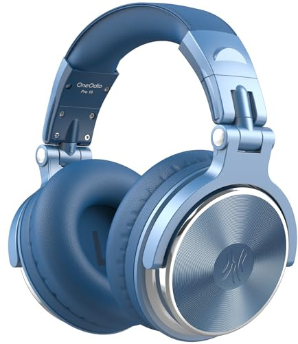 OneOdio Over Ear Kopfhörer mit Kabel, 50mm Treiber, Bassklang, 6.35 & 3.5mm Klinke, Share-Port, Geschlossene DJ Headphones für Studio, Podcast, Monitor, Handy, PC, MP3/4 (Pro-10 Himmelblau)