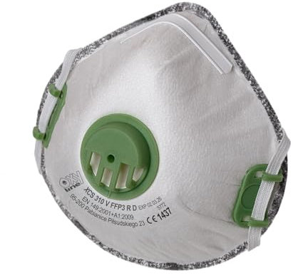 Oxyline 8x XCS 310 V FFP3 R D wiederverwendbare Atemschutzmaske Staubmaske Atemmaske Schutzmaske mit Ventil, neuentwickelt mit Aktivkohlefilter und extra Dichtlippe