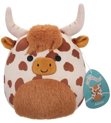 Squishmallows Original 7.5-Inch - Alonzo the Brown and White Highland Cow