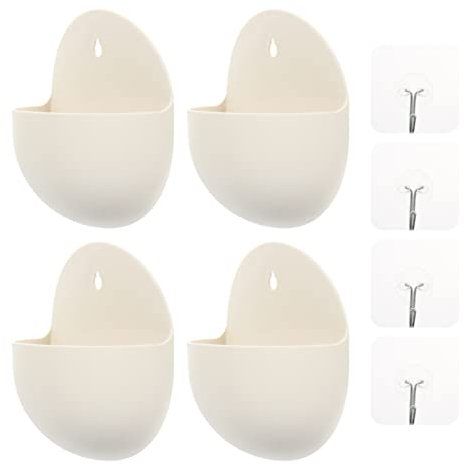 BESPORTBLE 4 Stücke Semi-Kreis Weiß Hängen Topf Hydrokultur Montiert Blumentopf Für Decor