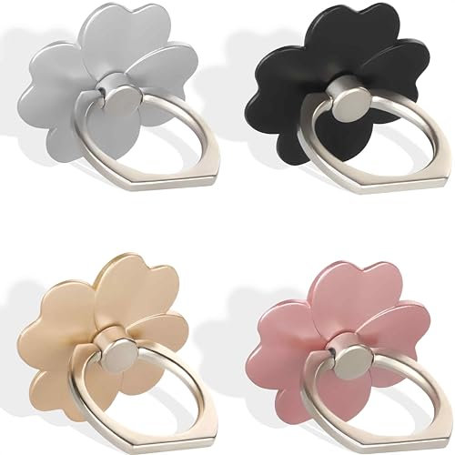 IBXWMNG Set di 4 Anelli Phone Grip e Supporti con Rotazione a 360° per Samsung, iPhone, PC e Smartphone