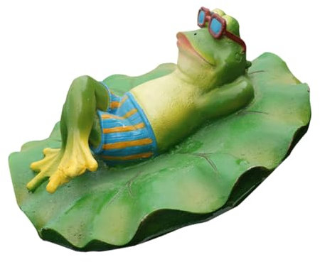 Milisten Schwimmende Frosch Figur Teichdekoration Harz Gartendeko Außendekor Brunnen Ornament Für Teich Garten Terrasse