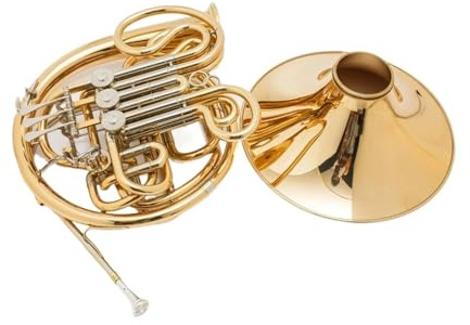 Waldhorn-Set Professionelles Doppel-Waldhorn mit 4 Klappen und Korpus aus Goldmessing