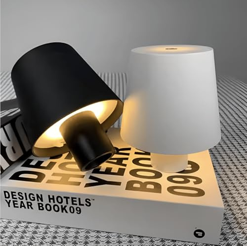 BA-ER Wireless Bottle Lamp, LED Wine Bottle Lamp, Rechargeable Touch Control Wireless Bottle Lampshade with 3 Color Temperatures, for Bedroom, Restaurant, Bar (White, 1-Pack)