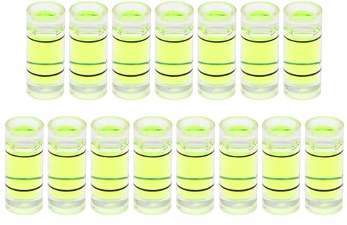 sourcing map Lot de 15 petites fioles cylindriques de niveau à bulle en PMMA 5 x 12 mm - Mini niveau à bulle horizontal - Outils de mesure pour camping-car, TV, cadre photo - Outil de mise en niveau