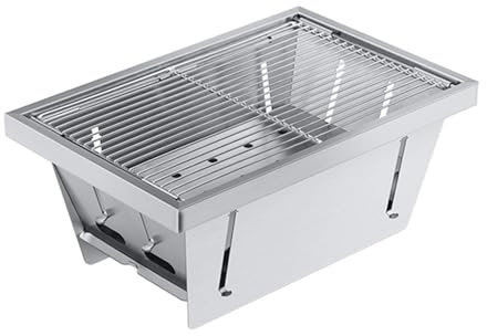 Parrilla portátil de acero inoxidable para barbacoa de carbón vegetal para acampar al aire libre, mini herramienta de barbacoa plegable para uso comercial