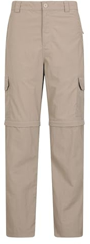 Mountain Warehouse Explore Mens Zip-Off Trousers Beige (Short Length) W34