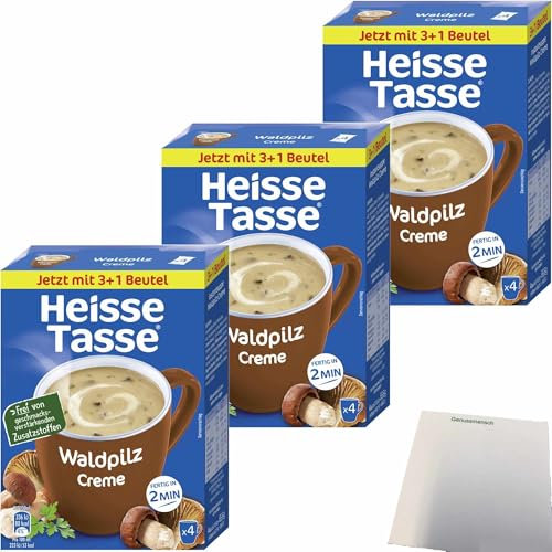 usy Bundle für Heisse Tasse Waldpilz Creme Suppe 3er Pack (3x 4 Beutel a 16,4g) + usy Block