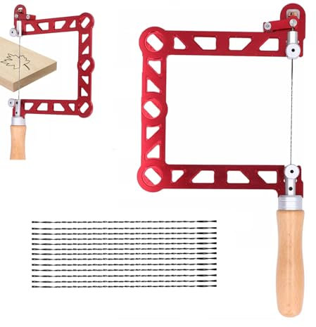 Sega Da Traforo, Sega Da Traforo Da 5 Pollici Per Falegnami Con Telaio A Foglia E 13 Lame Di Ricambio Utensile Manuale Da Taglio Multidirezionale, Sega Da Traforo Per Legno, Plastica, Gomma