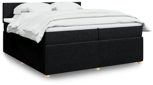 qohoio Boxspringbett mit Matratze Betten Mit Matratze Schlafzimmer Bett Boxspringbett Mit Matratze Schwarz 200x200 cm Stoff - 3287558