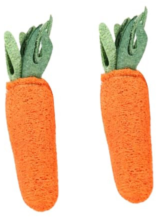 COSMEVIVI 2 Stück Luffa Karottenförmiges Kauspielzeug für Haustiere Sicheres Beißspielzeug für Kaninchen und Hamster Zahnreinigungsspielzeug aus Natürlichem Material