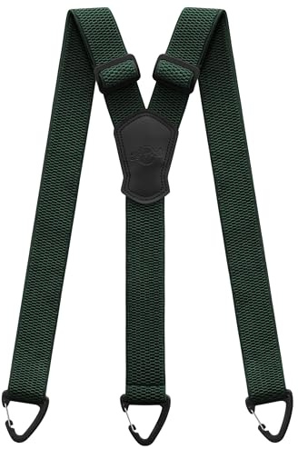 Kohentact Bretelle per Uomo Extra Resistente 3,8 cm – Ideali per Pantaloni da Lavoro, Sci e Salopette, con 3 Passanti a Bottone e Indossabili Sotto i Vestiti