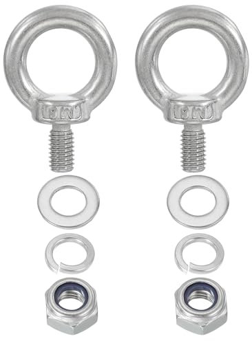PATIKIL Œillet M8 x 15mm Avec Écrou, 2 Pièces 304 Acier Inoxydable Écrou À Anneau Pour Levage Vis Filetées Pour suspendu, Argent