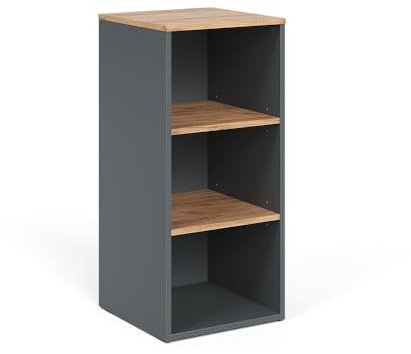 Vicco Midischrank Viktor, Anthrazit/Goldkraft Eiche, 40.2 x 88.2 cm | zur Wandmontage für zusätzlichen Stauraum im Bad