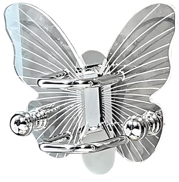 Generisch Soporte de pared para cepillos de cabello, bandeja decorativa con ganchos | Organizador en forma de mariposa para accesorios de pelo y peinados