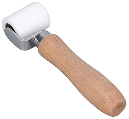 KIMISS Rullo di Cucitura in Silicone da 40 Mm - Rullo a Pressione Resistente Ad Alta Temperatura per Saldatura - Acciaio Inossidabile e Maniglia di Faggio Ideale per l'impermeabilizzazione della