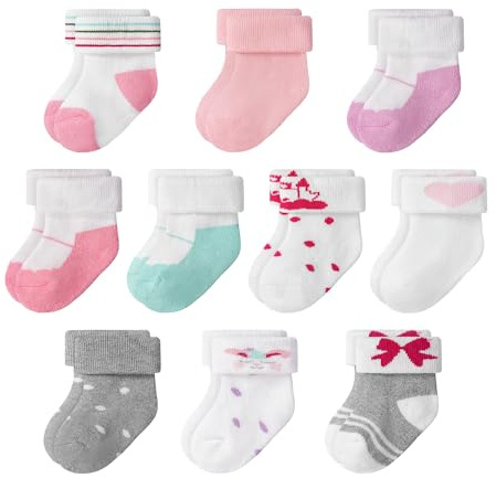 Baby Socks, 10 Pairs Newborn Thick Loop Warm Cute Cotton Socks 0-3 Years | Suitable for Winter Inside the Loop Cartoon Thermal