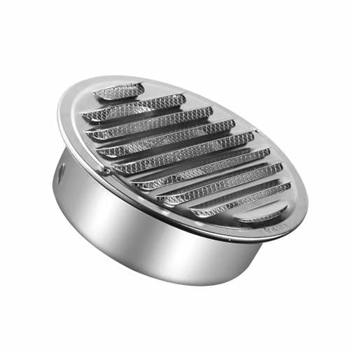 120 Mm Platt Ventilationsskydd I Rostfritt Stål, Starkt Anti-backdraft, Ventilationsventil For Yttervägg Av Rökgasrör.(70mm)