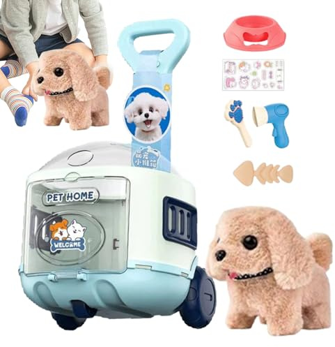 Electronic Pets - Dispositivo eléctrico de Carcasa de de ladrido para Caminar Animal, Figura de Peluche Realista con características de Sonido de Movimiento | Juguete Interactivo para bebés, enf