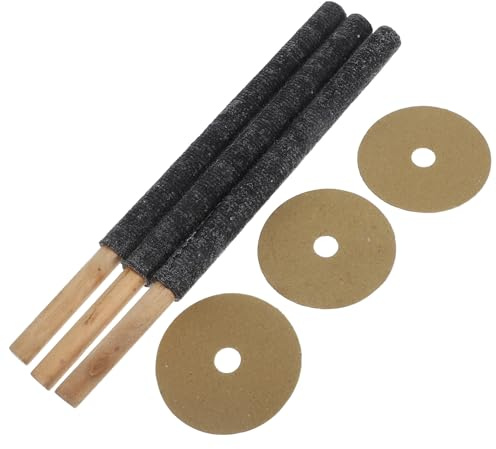 YARNOW Torcia Portatile in Legno da Esterno 30 Cm Set 3 Pezzi con Accensione a Tela Cerata per Eventi di Incendio, Matrimoni All’aperto, Campeggio e Feste con Falò, Luce Calda