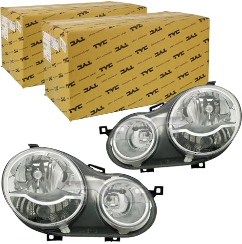 2x TYC H1 H7 Scheinwerfer mit Lwr+Motor links+rechts | 20-0385-05-2 + 20-0386-05-2 Kompatibel mit Polo IV (9N_, 9A_),Polo IV Stufenheck (9A4, 9A2, 9N2, 9A6)