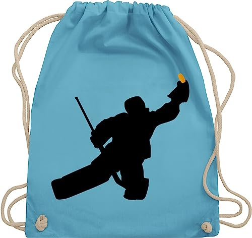 Turnbeutel Rucksack - Towart Eishockey Eishockeytorwart - Unisize - Hellblau - beutel kinderturnbeutel hockey ice trainingsbeutel sport tasche kinder icehockey geschenk torwart sportbeutel mit