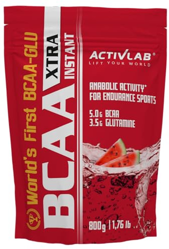 Activlab BCAA Xtra INSTANT 800g, Aminosäuren 2:1:1, 5000mg, 3,5g Glutamin, vor und nach dem Training, Muskelregeneration, 50 Portionen, Wassermelone