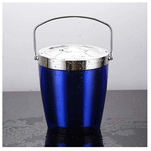 Seau a Glace Vintage pour Bouteille Seau à Glace en Acier Inoxydable épaississant Un Seau à vin avec poignée de Couvercle, Champagne Isolate Wine Refroidisseur Baignoire de Boisson for Le Bar de fête