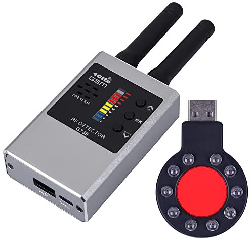 PRUBOVI Detector de Dispositivos Ocultos Personales, Detectars Cámaras Ocultas, Rastreadores GPS Ocultos y Detector de Errores de Audio, Detector de RF Antiespía G738W