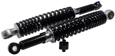 2EXTREME Stoßdämpfer 2x 310mm M8 M10 schwarz universal kompatibel mit Mofa | Federbein-Set 310mm, 10/8mm Augen, 5-fach verstellbar; kompatibel mit Moped, Schaltmoped, Roller, HERKULES PR 5 S 50 2T AC