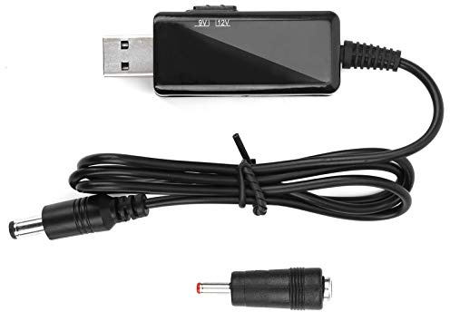 USB zu DC Booster Kabel, Power Bank Router Kabel 5V auf 9V 12V Step-Up Digitalanzeige Einstellbar 5521m USB 5 Volt auf 9 und 12 Volt Aufwärtswandlerkabel für Powerbanks und Router