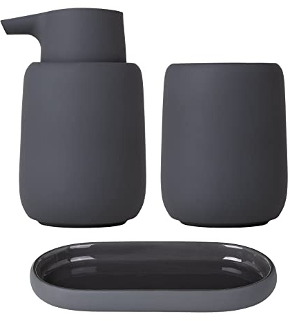 blomus SONO Badezimmer-Zubehör-Set in Magnet (Anthrazit)