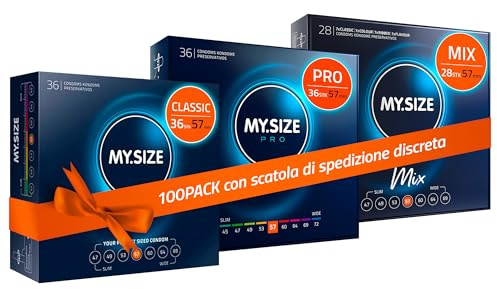 MY.SIZE 100 Kondome 57 mm Megaset Classic + Mix + Pro | Größe 4 | 100 Stück Sparpackung | Premium Kondom extra dünn | gefühlsecht hauchzart | dünne Wandstärke