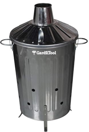 Small Medium Large Extra Large Galvanised Metal Incinerator Fire Burning Bin with Special Locking Lid ([ 60L Incinerator ])