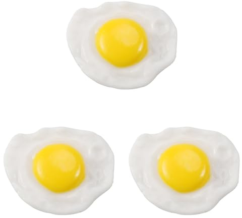Vaguelly 3St Kidcraft-Spielset Spielspielzeug für Kinder vortäuschen falsches Spiegelei Spielset für Kinder Eier simuliertes Essen Simulation Spiegelei Stressabbauer Lebensmittel Modell